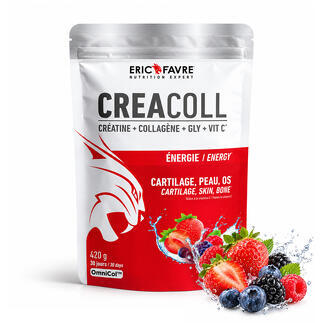 CREACOLL Créatine + Collagène + Glycine + Vitamine C saveur Fruits rouges contenance 420g