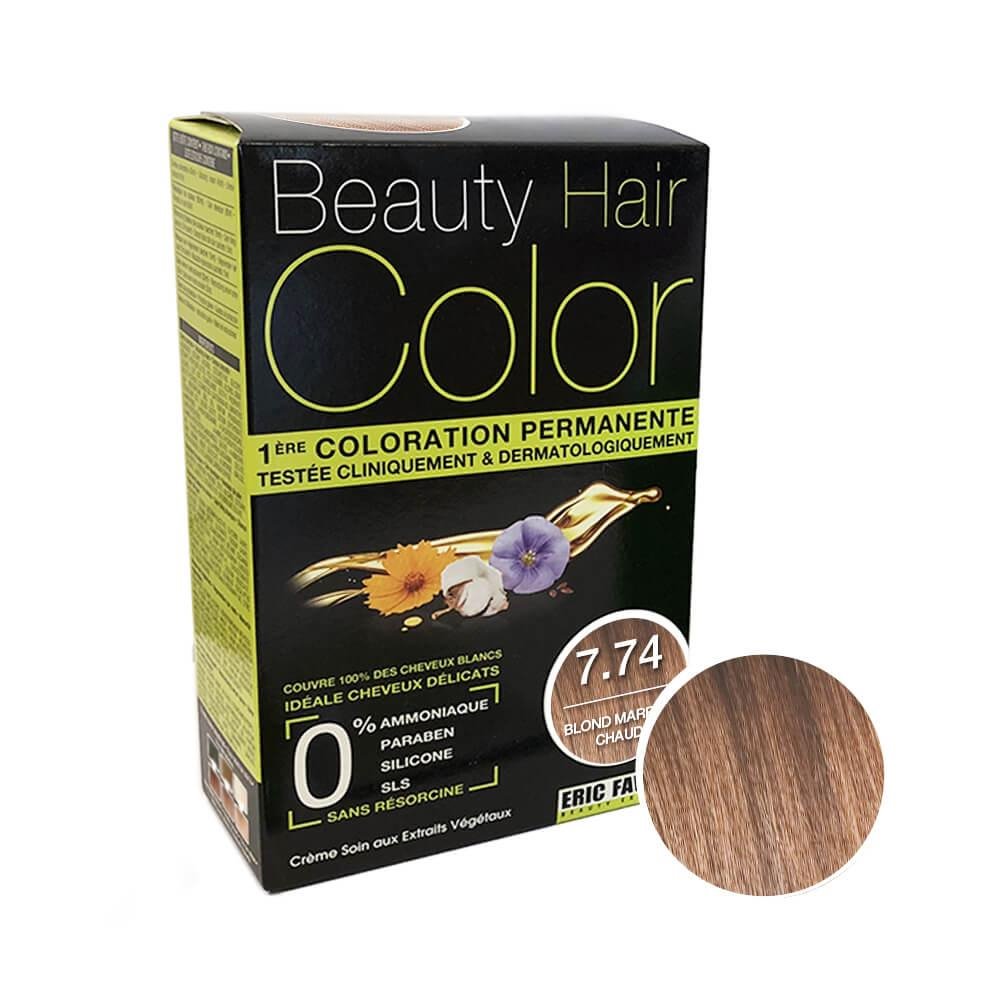 Beauty Hair Color Coloration (Blond marron chaud 7.74)