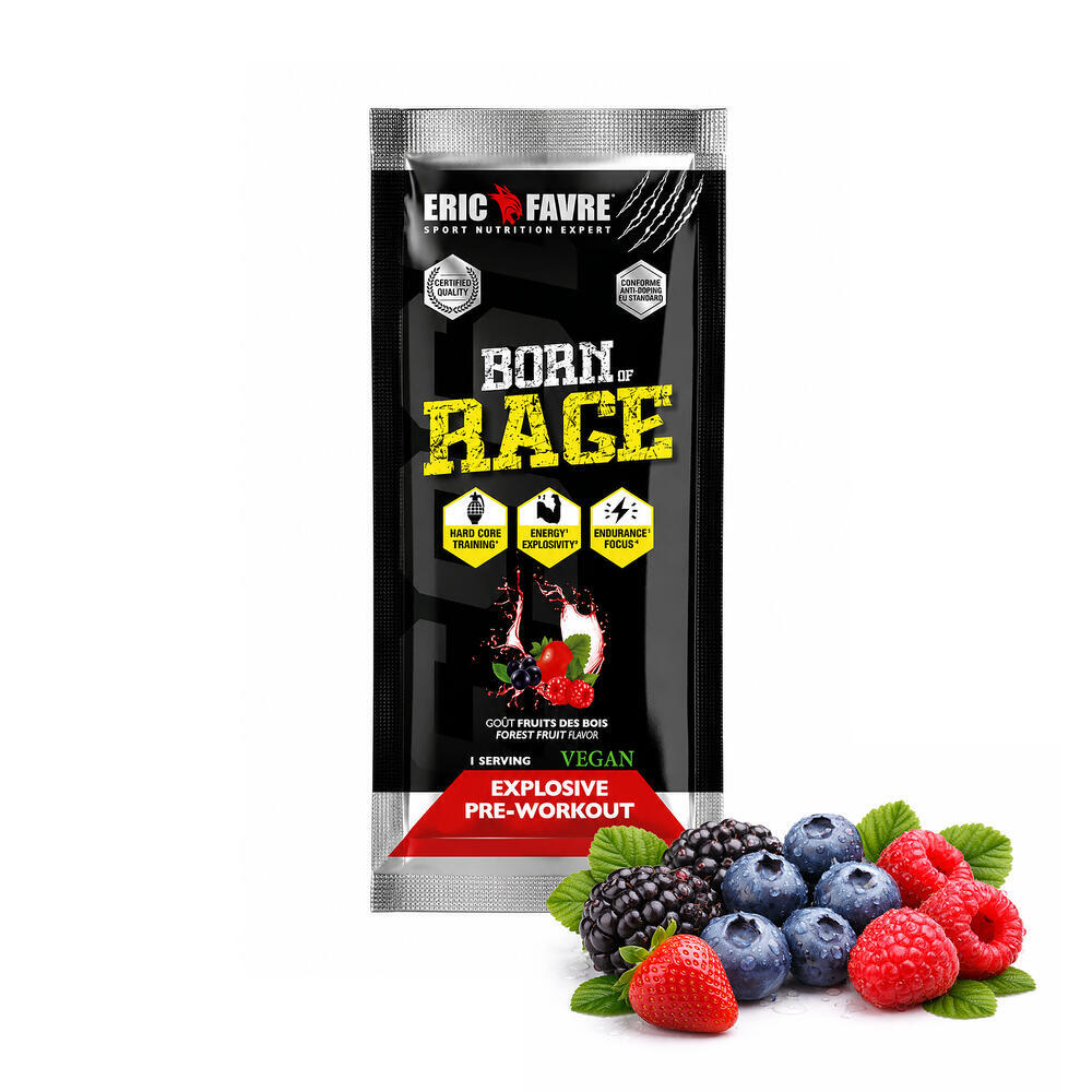 Pre Workout explosivo Born Of Rage Vegano sabor Frutos del bosque