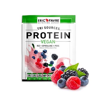 Vegan Protein, Proteína vegetal trifuente - Sobre monodosis sabor Triple Berry