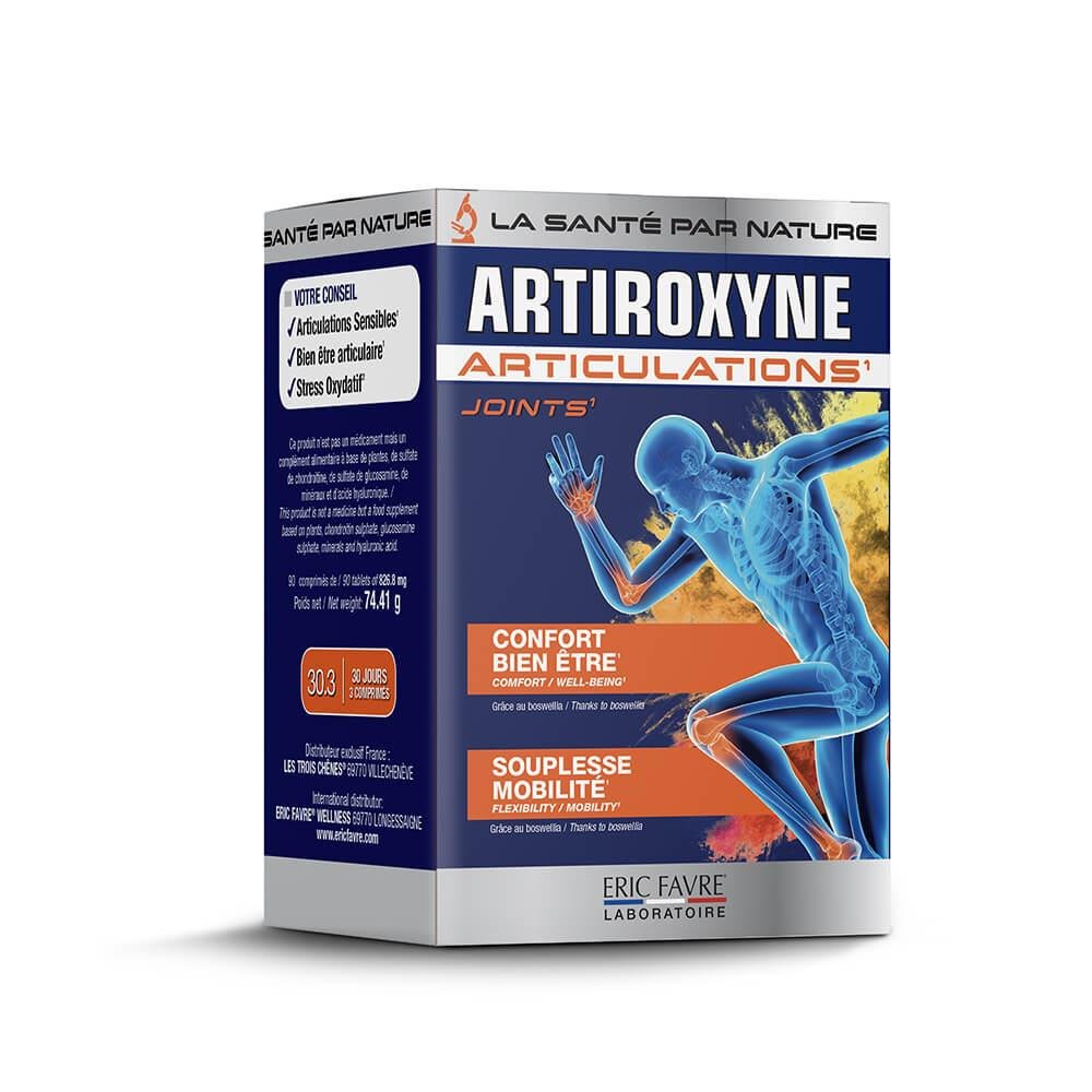 Artiroxyne ® - Special joint wellness program 1 . INFO NEW NAME In April  2021, Arthroxyne ® becomes Artiroxyne ® ! Package of 90 tablets 30 days For  enhanced joint comfort in