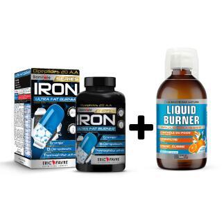 Brûleur De Graisse Iron Ultra Fat Burner saveur Naturel contenance Pack Iron + Liquid Burner Orange OFFERT