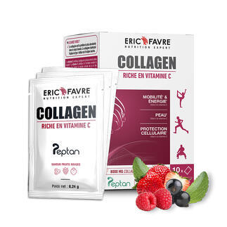 Colágeno - Colágeno Peptan 8000 mg enriquecido con vitamina C sabor Frutos rojos  Case of 10 units
