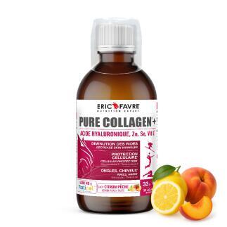 Pure Collagen + - Formule liquide 500 ml - Format éco saveur Pêche - Citron