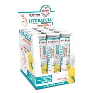 Hydrafull Electrolytes - Optimise l'hydration - Riche en minéraux  Sport & Senior - Display de 12 unités saveur Citron contenance Display de 12 unités