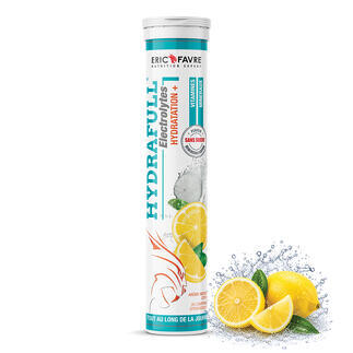 Hydrafull Electrolytes - Optimise l'hydration - Riche en minéraux  Sport & Senior- Tube de 20 comprimés saveur Citron contenance 20 comprimés