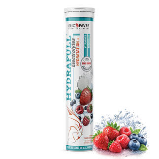Hydrafull Electrolytes - Optimise l'hydratation - Riche en minéraux  Sport & Senior saveur Fruits rouges contenance 20 comprimés