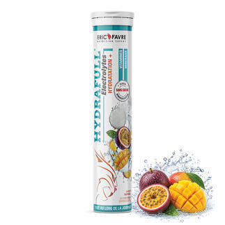 Hydrafull Electrolytes - Optimise l'hydratation - Riche en minéraux  Sport & Senior saveur Tropical contenance 20 comprimés