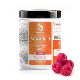 BCAA 8.1.1 VITAXTEND sabor Frambuesa contenido 500g