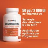 Vitamines D3 K2 - 120 gélules végétales contenance A l'unité