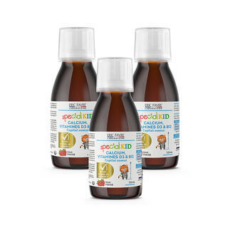 SYRUP CALCIUM, VITAMINS D3 & B12 contenido Lot de 3