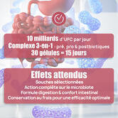 Microbiozym3 – Probiotiques Ventre Plat & Digestion – 10 Mds UFC + Prébiotiques + Enzymes 