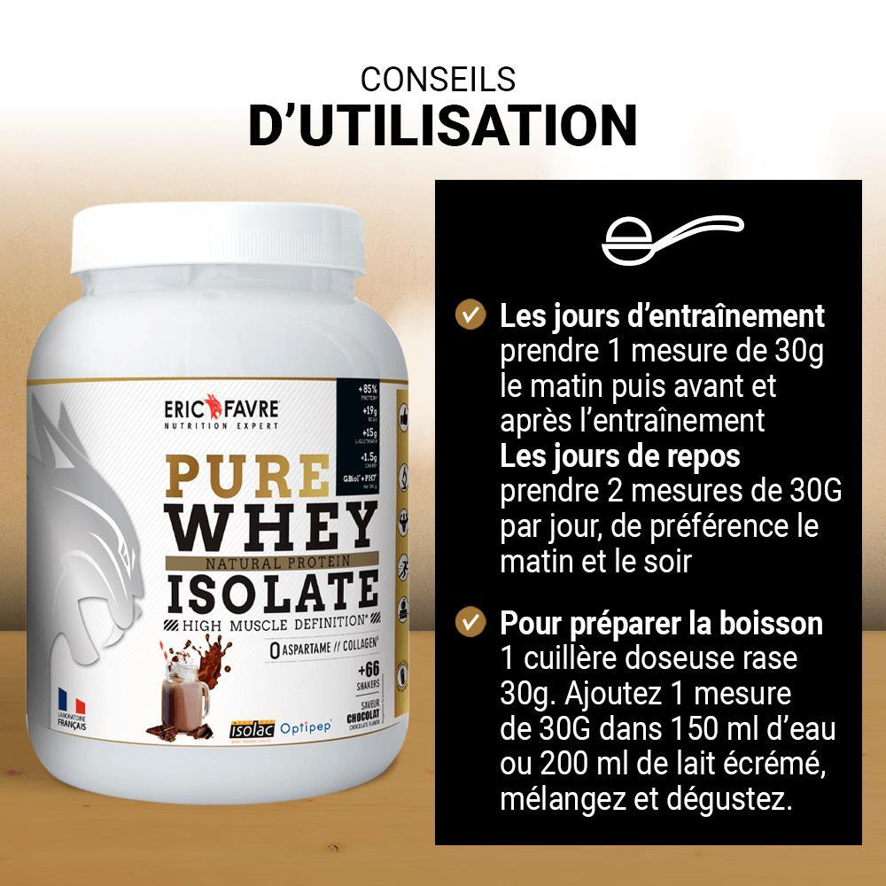 Pure Whey Protein Native 100 Isolate Pot de 750g ou 2kg Saveur banane