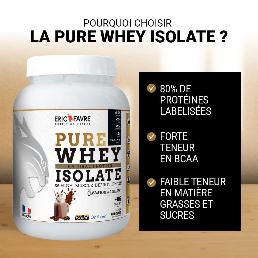 Pure Whey Protein Native 100 Isolate Pot de 750g ou 2kg Saveur banane